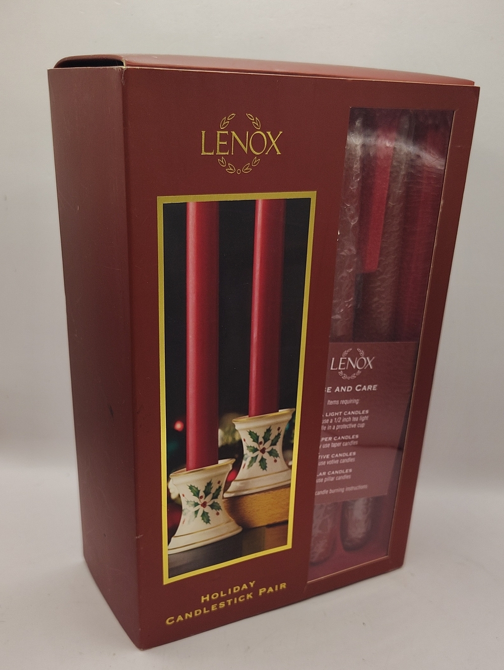 1992 Lennox Holiday Candle Set (2) In The Box With Candles